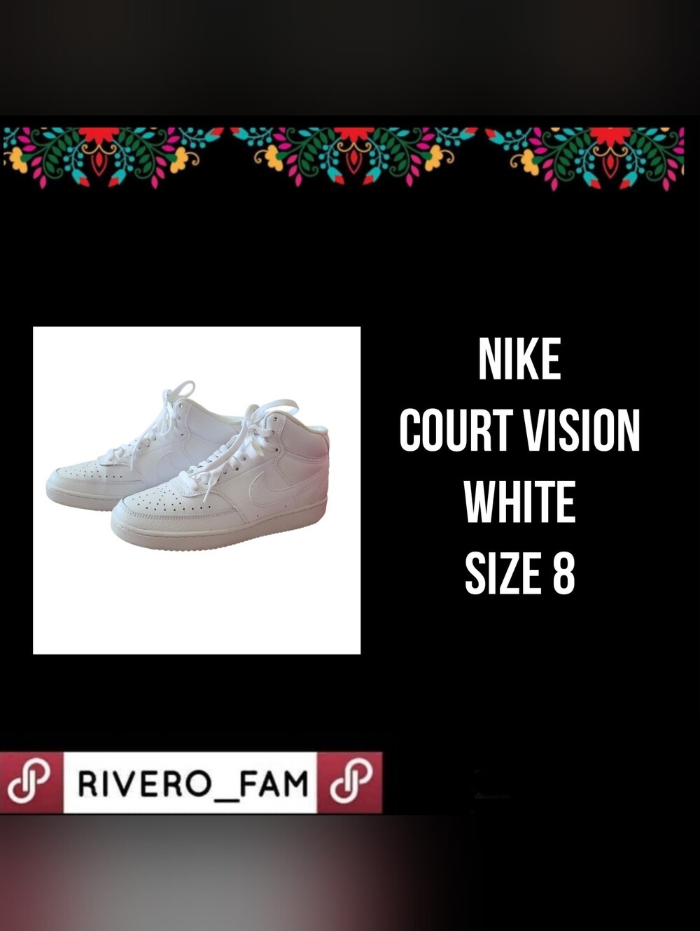NIKE | COURT VISION | WHITE |  SIZE 8